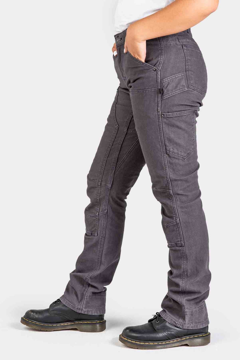 Dovetail Workwear Women's Grey Canvas Work Pants (12 X 32) in the