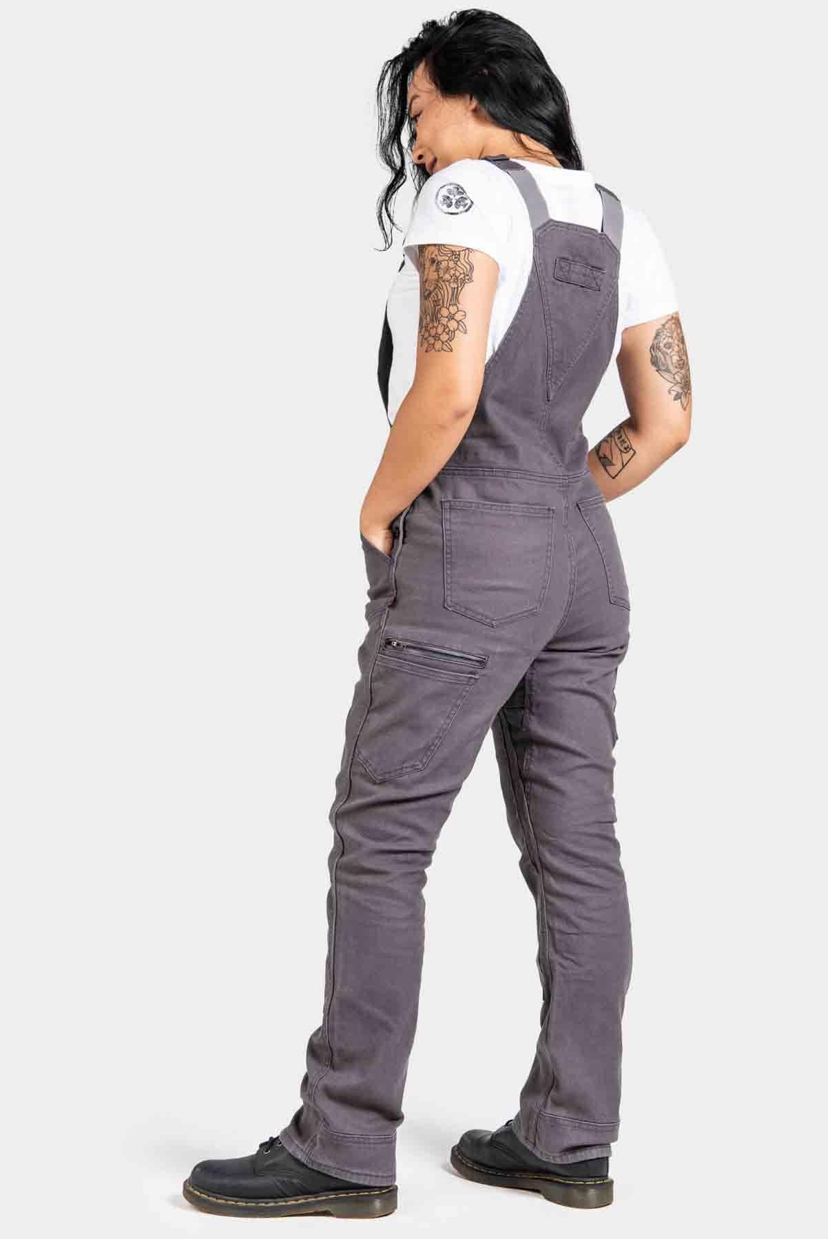 Freshley Overalls For Women in Grey Canvas Work Pants Dovetail Workwear