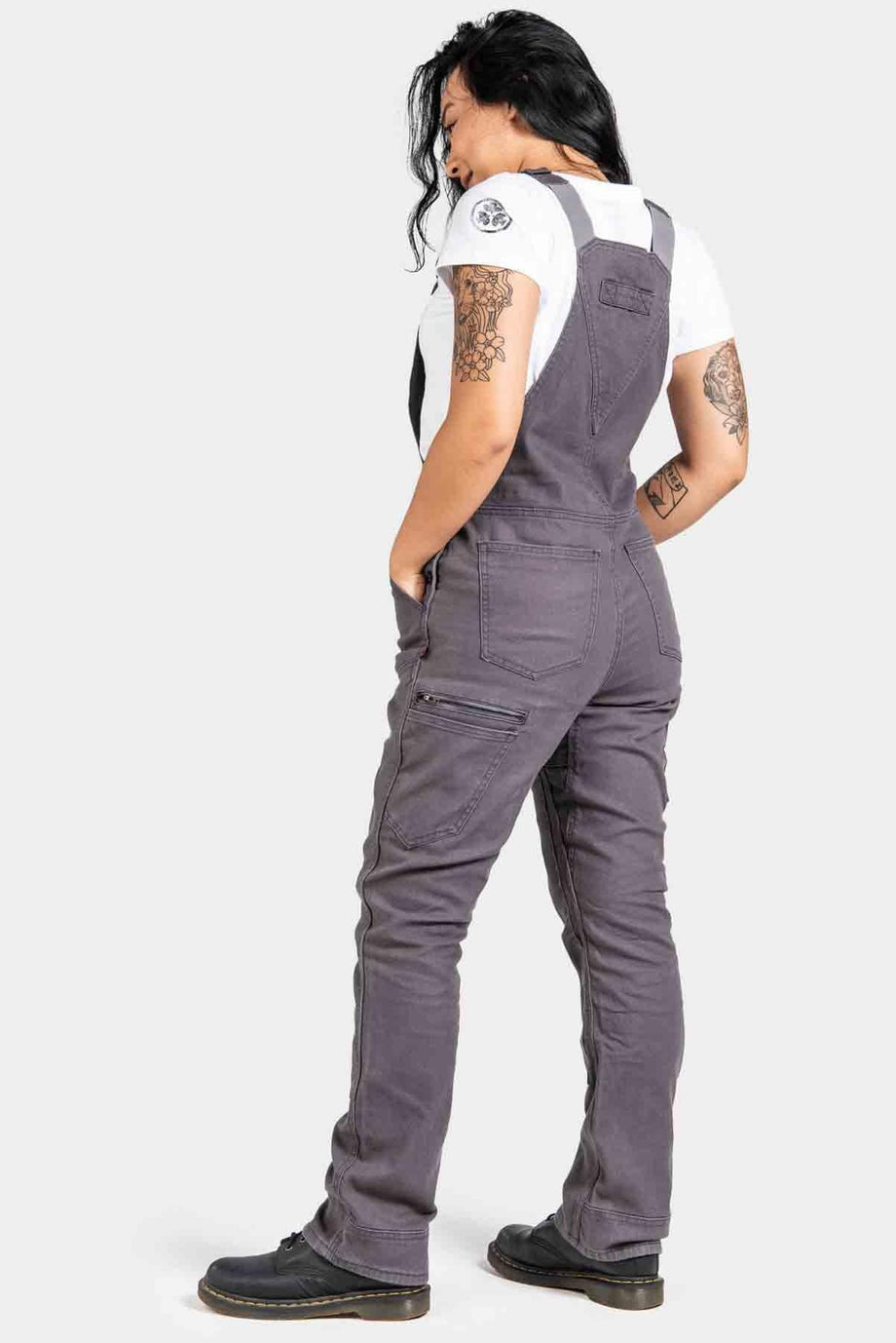 Freshley Overalls For Women in Grey Canvas | Dovetail Workwear