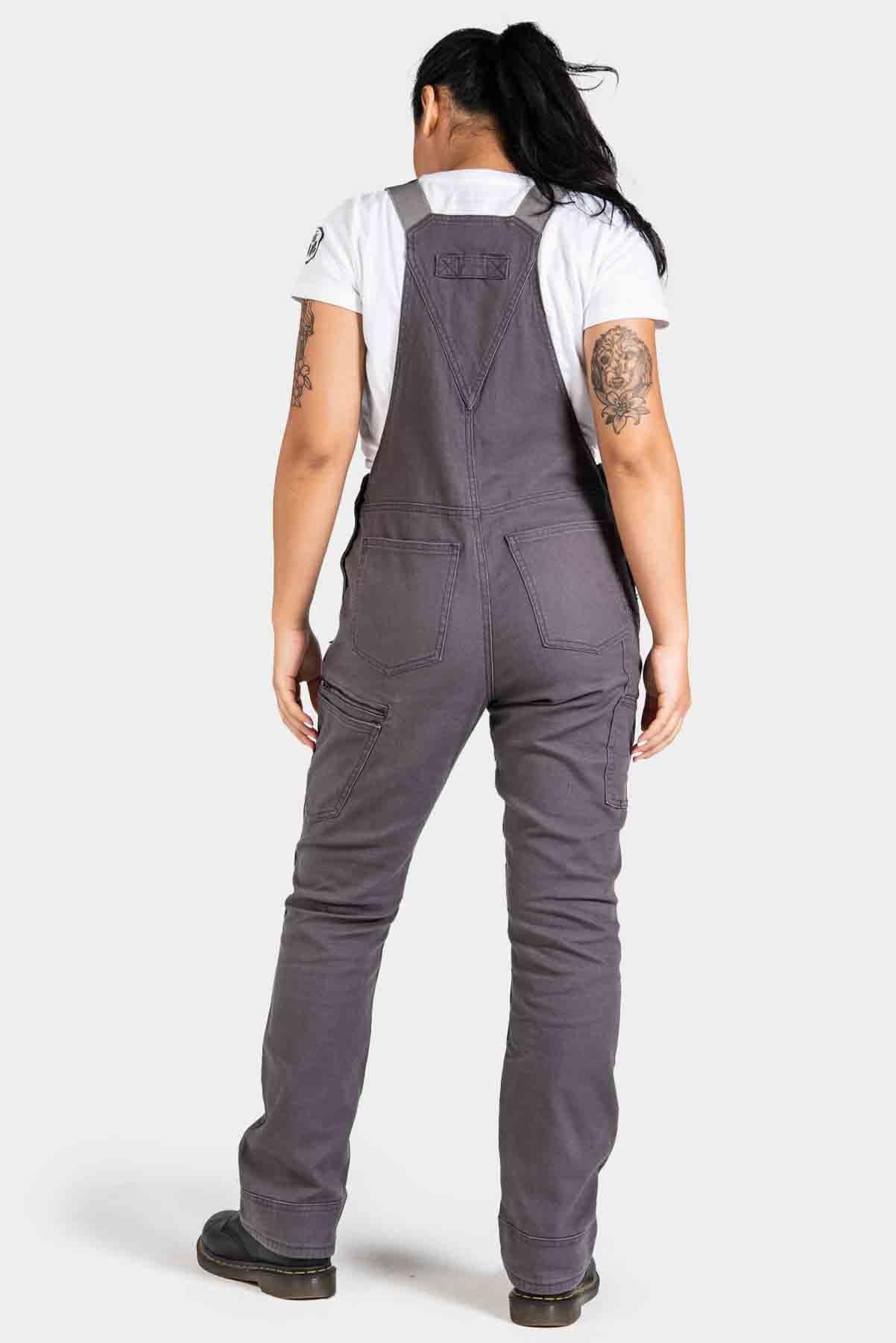 Freshley Overalls For Women in Grey Canvas Work Pants Dovetail Workwear