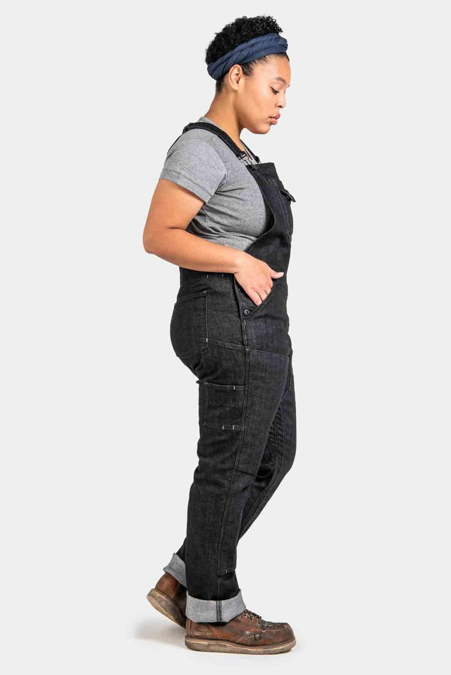 Capri shorts with zippered pockets - Heathered black - Plus Size