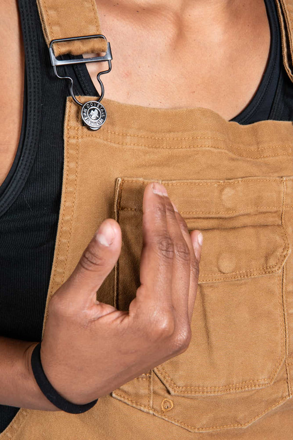 Freshley Overalls in Saddle Brown Canvas Work Pants Dovetail Workwear