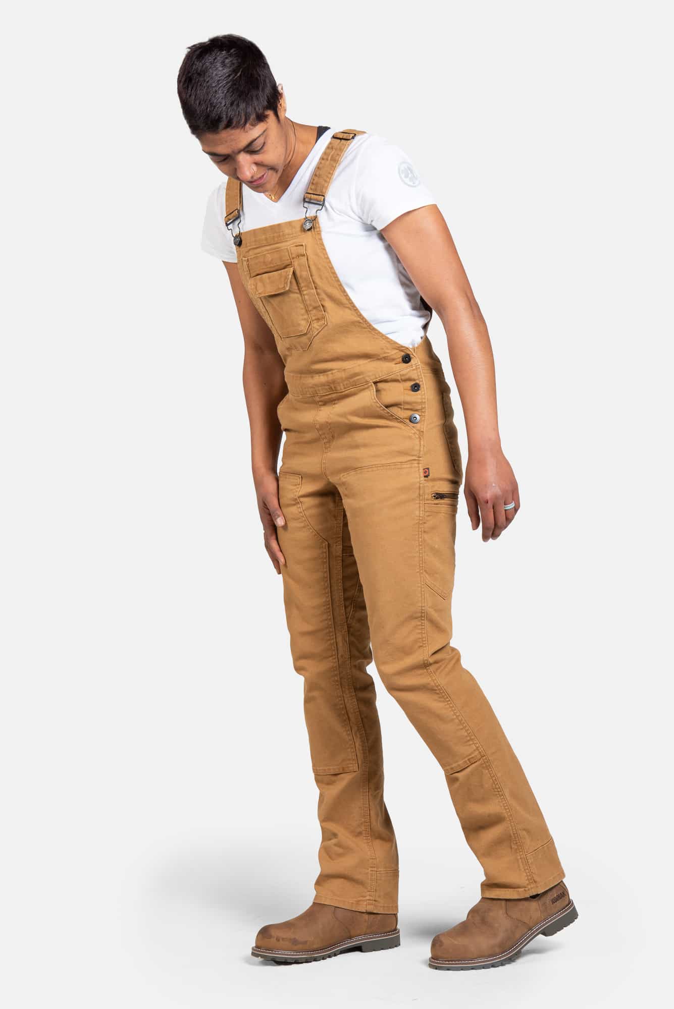 Freshley Overalls in Saddle Brown Canvas Work Pants Dovetail Workwear
