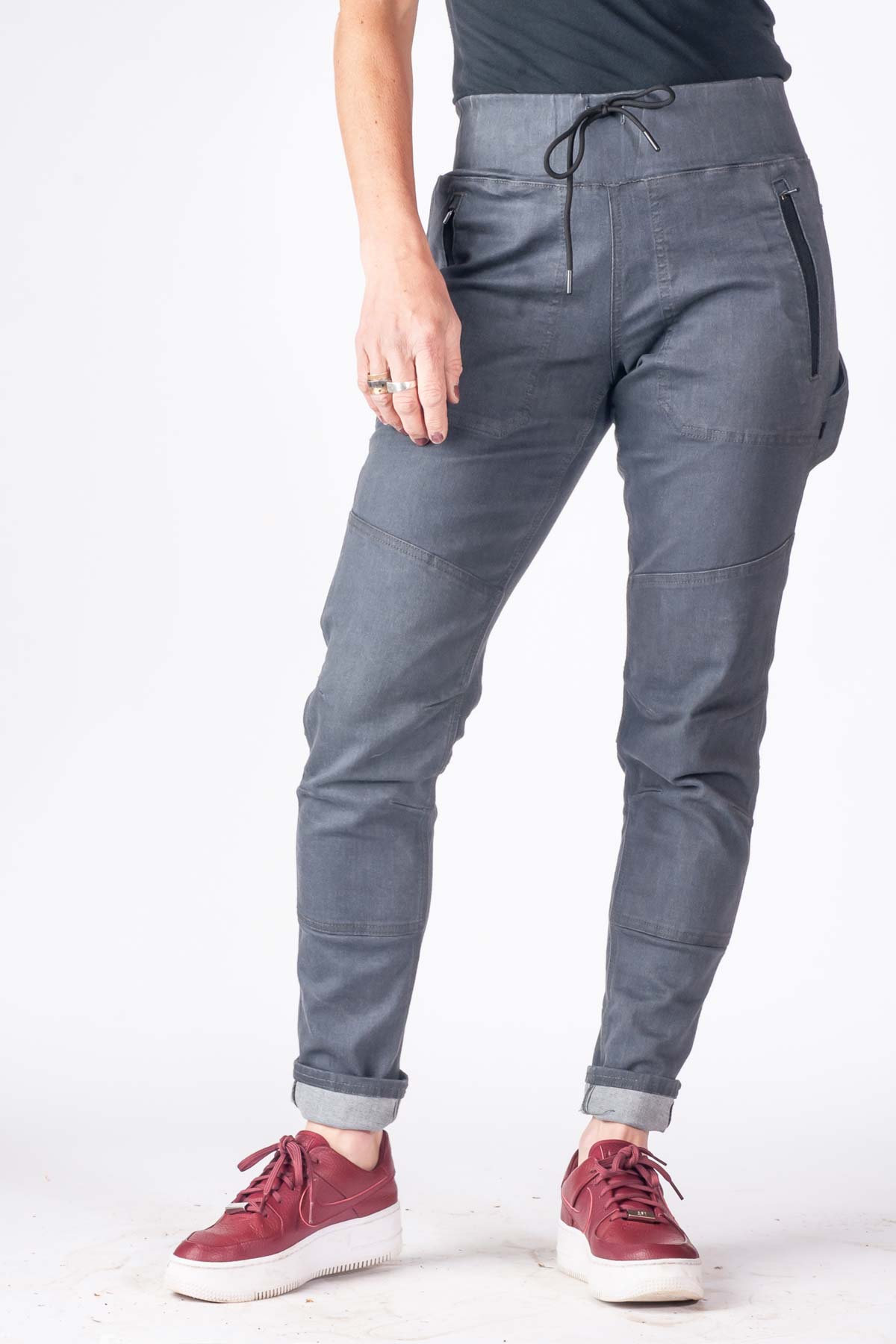 Christa DIY in Magnet Grey Performance Denim Work Pants Dovetail Workwear