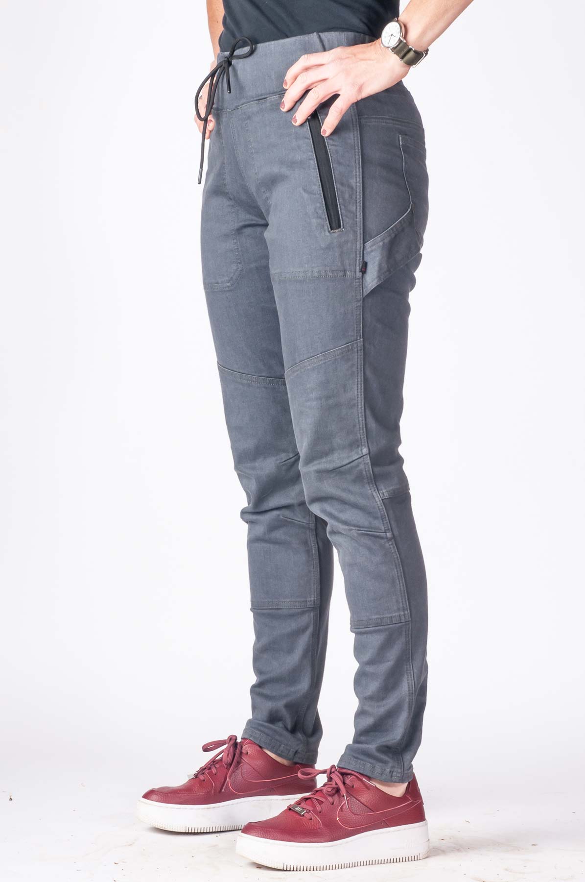 Christa DIY in Magnet Grey Performance Denim Work Pants Dovetail Workwear