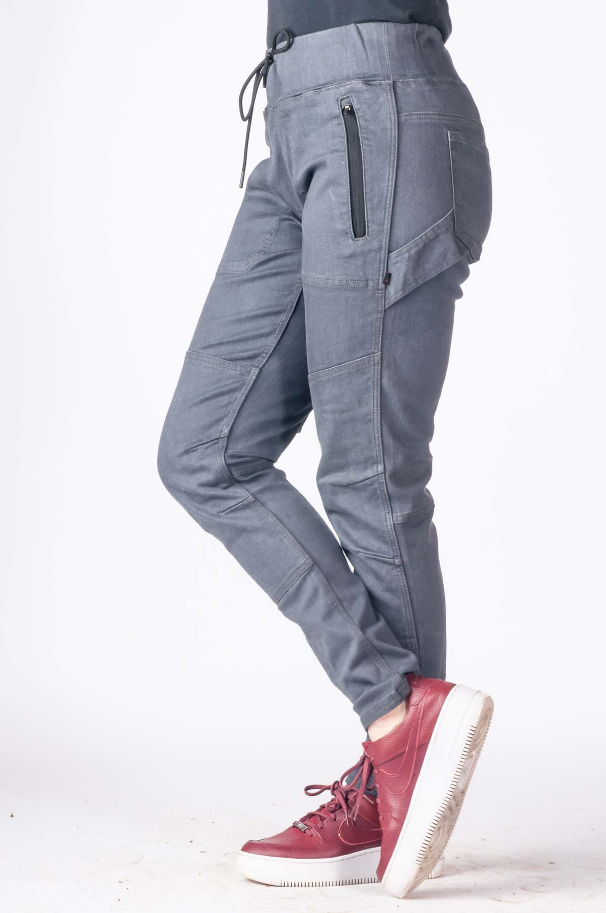 Christa DIY in Magnet Grey Performance Denim Work Pants Dovetail Workwear