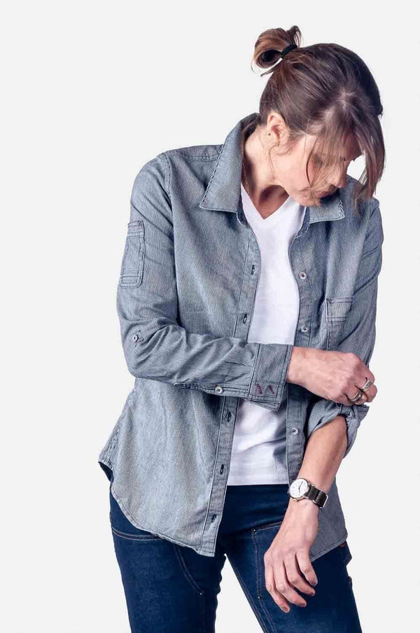 Givens Work Shirt Indigo Stripe Work Shirt Dovetail Workwear