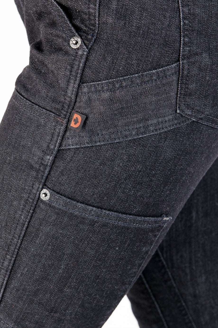 Dovetail Workwear Maven Slim, Slim Leg Fit, Cargo Pants for Women, 10  Functional Pockets, Heathered Black Denim 